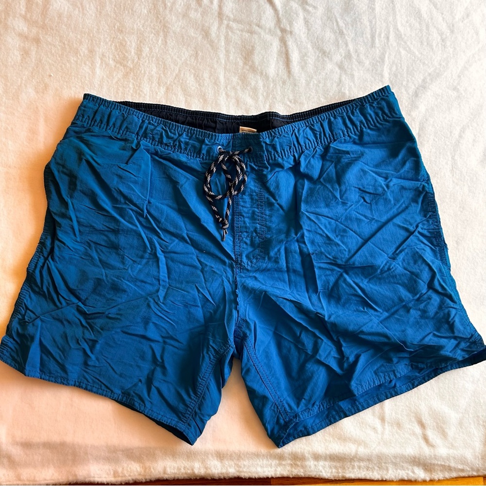 St. John's Bay Navy and Blue Swim Trunks